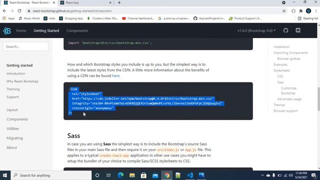 How to use Bootstrap in React js in telugu - 42 - ReactJs in Telugu