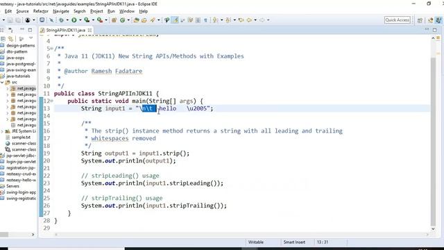New String APIs/Methods in Java 11 (JDK11) with Examples