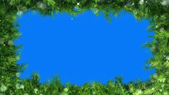 Новогодняя зеленая рамка на хромакее  футажи для видеомонтажа