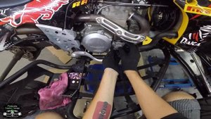 YAMAHA YFZ450R oil change YAMALUBE / Замена Масла.