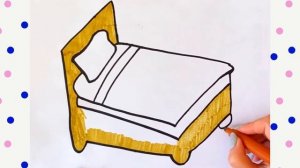 How to draw a bed for children? Bolalar uchun to'shakni qanday chizish mumkin? Рисуем кровать детям