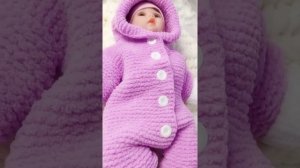 Детский вязаный комбинезон ? детский комбинезон спицами ?плюшевый комбинезон ? мастер-класс