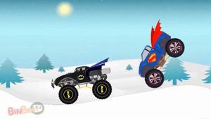 Monster Trucks For Kids | Batman vs Superman Monster Trucks Racing Car | Race Crazy Cars Monster