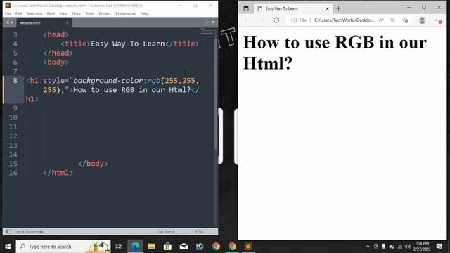 Use of RGB Color or RGBA in HTML // HTML Tutorials For Beginners [[Easy Way To Learn]]