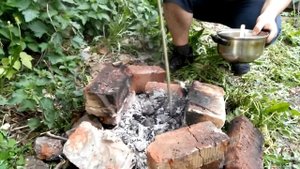 Печёная картошка на костре в углях. Вкус Детства