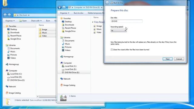 Запись CD DVD дисков через Windows 7 (способ 2) смотреть онлайн