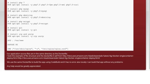 AWS EB Deploy shows missing Dockerrun.aws.json after deploying смотреть онлайн