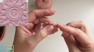 Handmade вязание крючком ажурной рельефной салфетки для начинающих,5 ряд