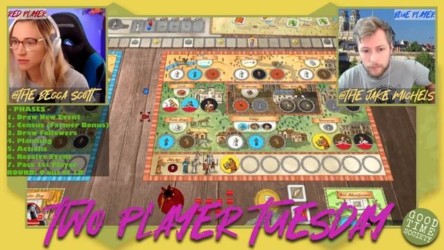 Orleans Board Game Play Through - Two Player Tuesday with Becca Scott and Jake Michels смотреть онлайн