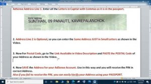 How to CORRECTLY Add ADDRESS Line 1 & 2 in AdSense in Nepal for Receiving PIN / Verifying Address ?
