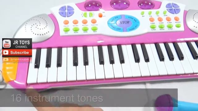 PINK PIANO KEYBOARD TOY WITH MICROPHONE FOR GIRLS LEARN MUSIC
