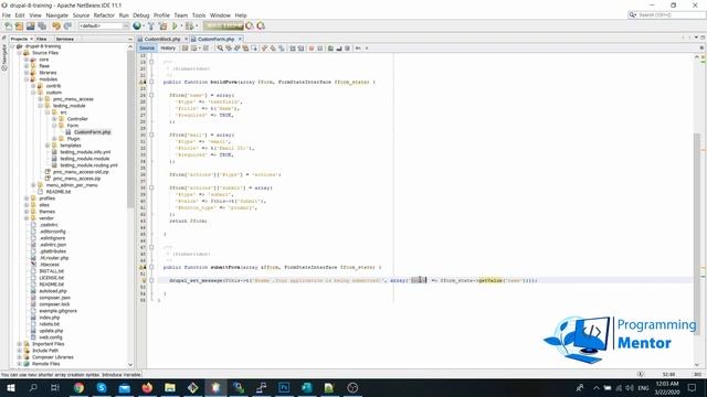 How to render custom form in custom block Drupal 8 | Drupal 9 | Lecture 22