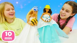 Кукла Барби: новая стрижка и конкурс костюмов! Интересное видео про игры для девочек