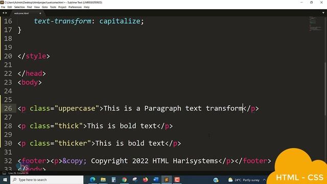 Text transform - CSS Tutorial For Beginners - CSS Tutorial For Beginners - Harisystems