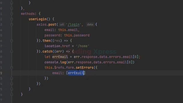 16 Server Side Validation Auth Laravel Vue.js URL Shortener | Laravel Vuejs Tutorial | Coding Xpres
