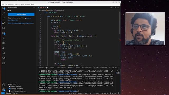 Minimum Window Substring :: LeetCode #76 :: Python смотреть онлайн