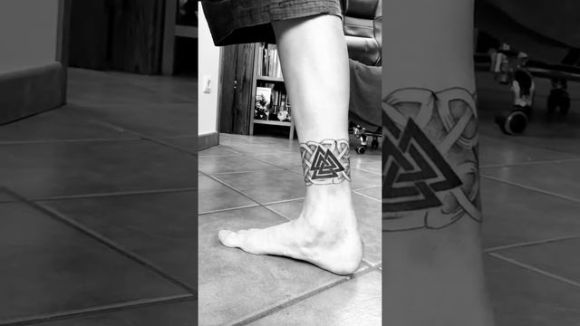 Nordic bracelet tattoo and Algiz rune, Tyr rune, Lothbrok raven and Valknut tattoos by Mentiradelor