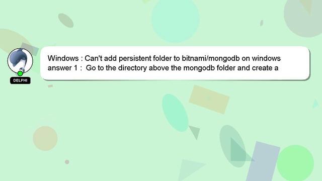 Windows : Can't add persistent folder to bitnami/mongodb on windows смотреть онлайн