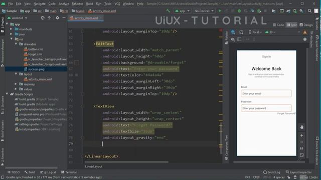 Android UI Design Tutorial | Login & Forget Screen UI Design | UiUX Tutorial