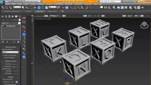 Letters Color Boxes and Quad Base 3d model preview смотреть онлайн