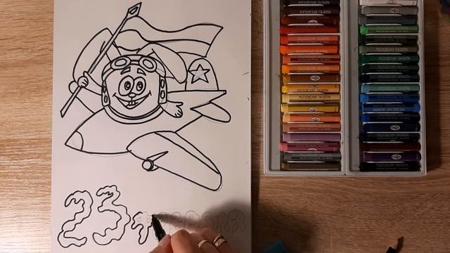 РИСУЕМ ОТКРЫТКУ НА 23 ФЕВРАЛЯ.КАК ПРОСТО НАРИСОВАТЬ САМОЛЕТ.РИСУЕМ КРОША ИЗ СМЕШАРИКОВ.КРОШ-ЛЕТЧИК.