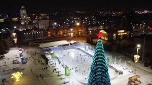 Главная городская ЁЛКА. Новогодняя Тула. Вид на Елку сверху