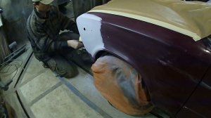 Ваз 06 ремонт крыла,красим балончиком в переход