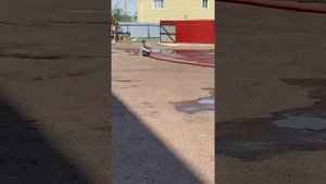 Боевое развёртывание от мотопомпы, соревнования по пожарно прикладному спорту??