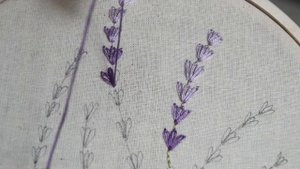 Lavender embroidery tutorial. Easy embroidery for beginners. Вышивка лаванда. Вышивка для начинающи