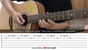 The Final Countdown Europe Guitar Solo Lesson with TAB by Catra Agfa (Guitar Tutorial)