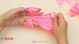 Super Easy Ribbon Bow Making / Самый быстрый способ сделать Бантик из ленты /  / DIY NataliDoma