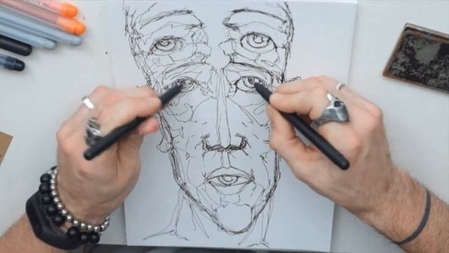рисунок двумя руками, амбидекстр max eltsov ambidexter