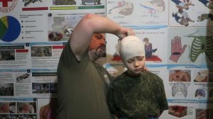 0045 Повязка на голову эластичным бинтом