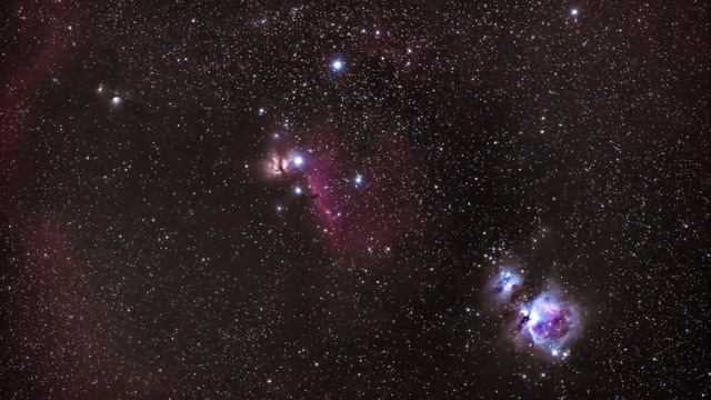 галактика Андромеды и туманность Ориона в центре города смотреть онлайн