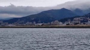 Ita aircraft landing. Excepcional view fron the sea at Christopher Columbus Airport - Genoa