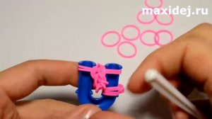 Крестик из резинок на рогатке | Mini Cross Charm Rainbow Loom
