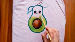 Рисование на ткани акриловыми красками / Видеоурок/ Авокадо