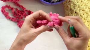 Вязаный плед из Alize puffy fine ombré batik, узор соты, вяжем руками, плюшевый плед