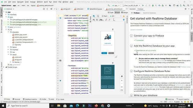 Water Delivery Android App # 3 - Firebase Connection in Android Studio Tutorial | java смотреть онлайн