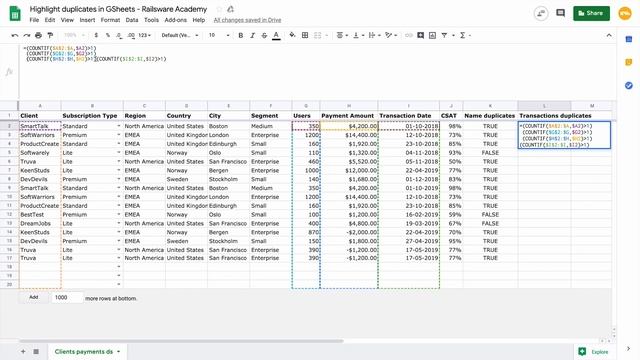 Google Sheets - 6 Ways to Highlight Duplicates ✅❌| Conditional Formatting Custom Formula | COUNTIF смотреть онлайн