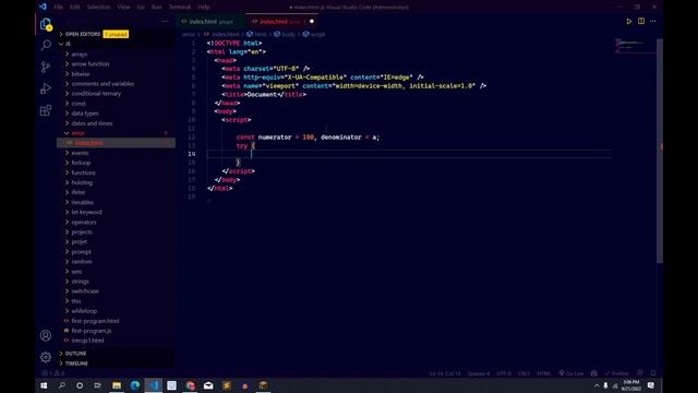 Javascript Error Handling || JAVASCRIPT END TO END COURSE #34