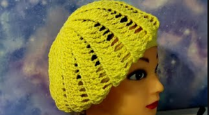 БЕРЕТ рельефными столбиками крючком для начинающих. (720p)