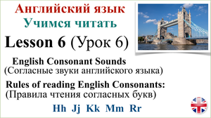 Английский язык. Урок 6. Учимся читать. Правила чтения согласных букв. Транскрипция.