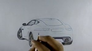 How to draw Jaguar car | Jaguar F-type | with ordinary HB pencil only