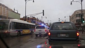 Fire engine in Chicago Спец машины -пожарная на перекрестке Чикаго