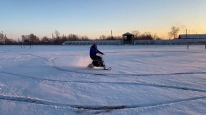 Минибайк Крекер с зимним гусеничным комплектом. Snow minibike