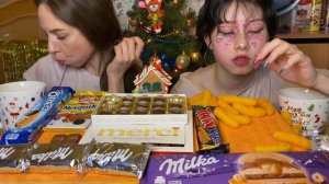 СЛАДКИЙ ?МУКБАНГ/ЗИМНИЙ OREO/КОНФЕТЫ MERSI/БИСКВИТЫ MILKA/ШОКОЛАД/TOFFIFEE/TWIX/ЧИПСЫ/ MUKBANG