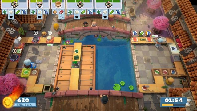 Гайд 2 игрока Overcooked 2 5-1 4 звезды платина смотреть онлайн