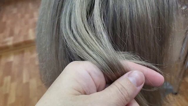 Окрашивание седых волос.Растяжка цвета.