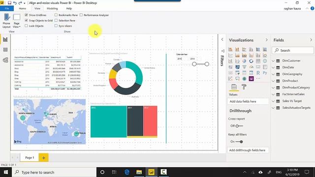 Format visuals Align and resize visuals Power BI смотреть онлайн
